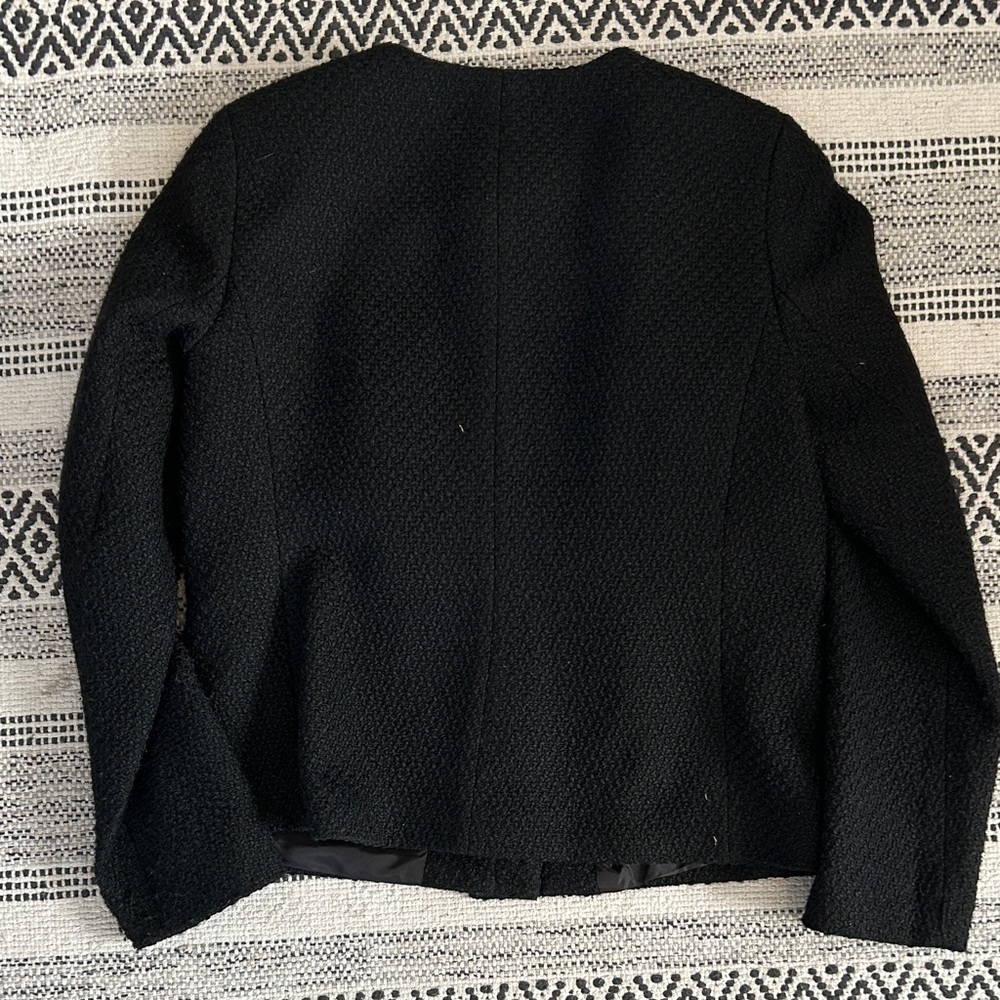 Talbots Black Textured Blazer with Leather Accents - Picture 4 of 4